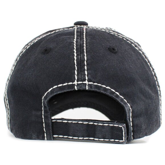 KBETHOS Crazy Heifer Black Distressed Baseball Cap Hat NWT - Picture 2 of 3
